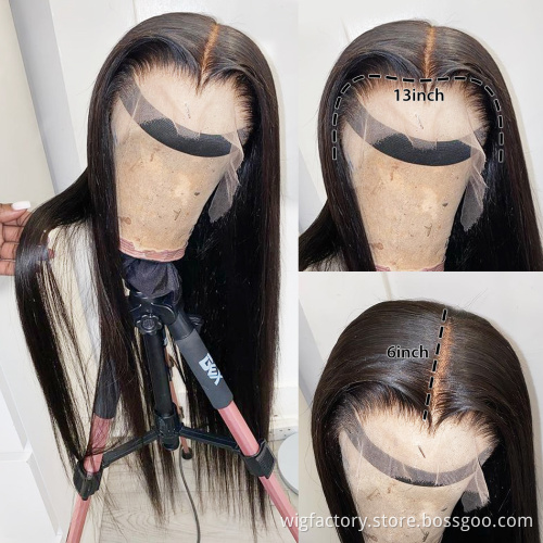 13x4 13x6 super thin wigs hd lace pre plucked,150% 180% brazilian hair hd lace frontal wigs, straight human hair hd frontal wigs